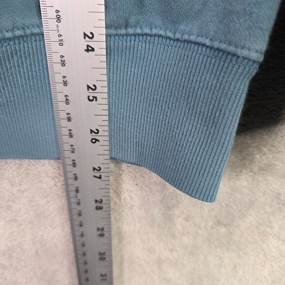 Mens The North Face Blue Pullover Hoodie Sweatshirt Cotton Blend Drawstring L - Picture 7 of 9